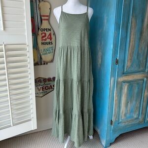 GAP Douglas Fir Green ForeverSoft Tiered Dress